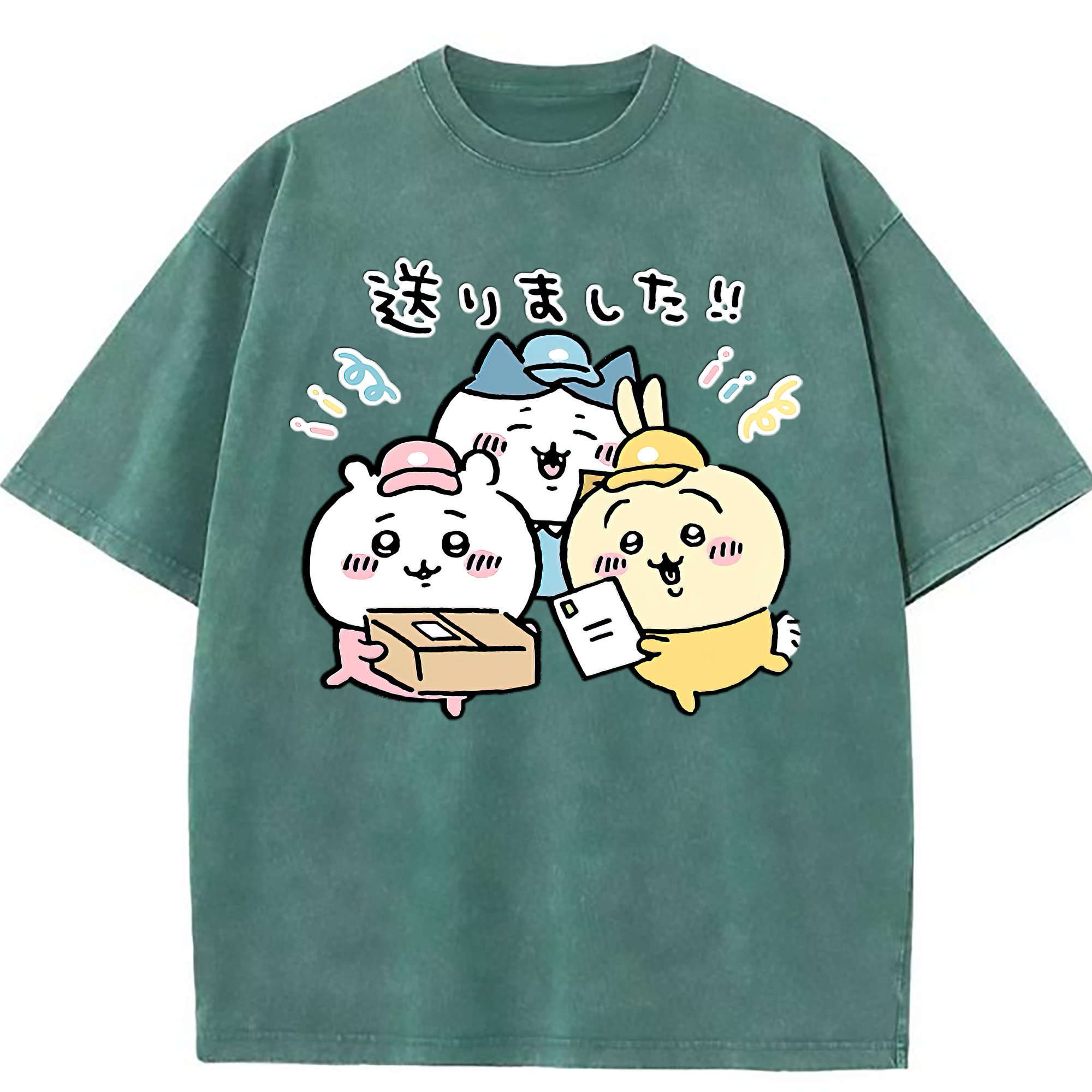 （画像用） ちいかわ ハチワレ Chii-kawa hachiware 綿100% ヴィンテージ風 半袖Tシャツ（フロントプリント）